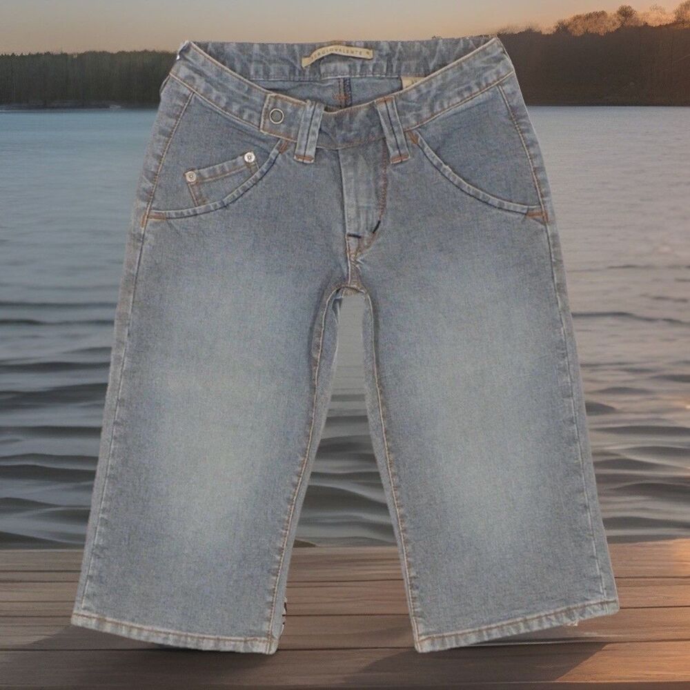 Sergio Valente Skimmer Jeans 27 (26x14) Blue Gray Low Rise Denim Stretch Womens